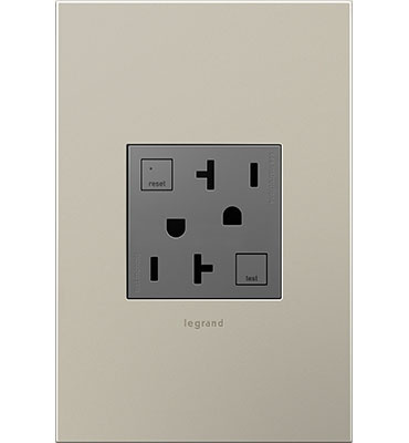adorne® Tamper-Resistant 20A Duplex Self-Test GFCI Receptacles, Magnesium