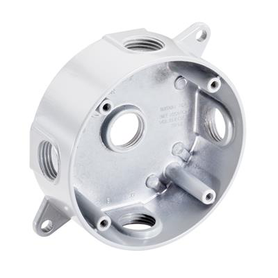 1/2" 5 Hole 4" Round Weatherproof White Box