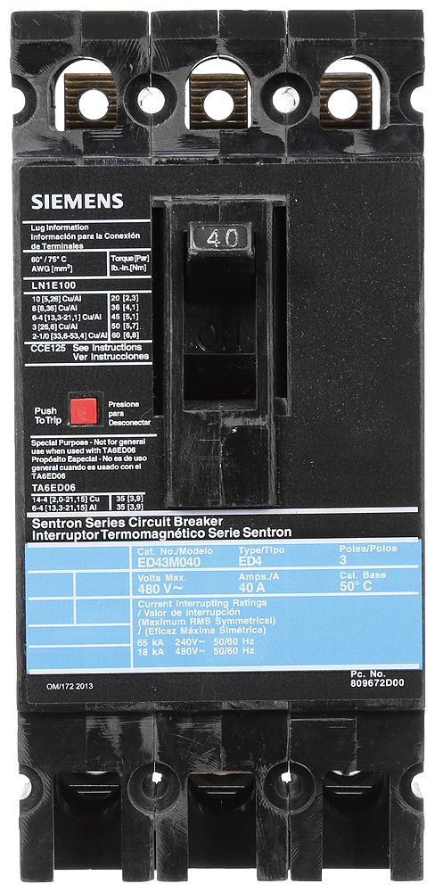 BRKR ED4 3P 480V 40A 50C
