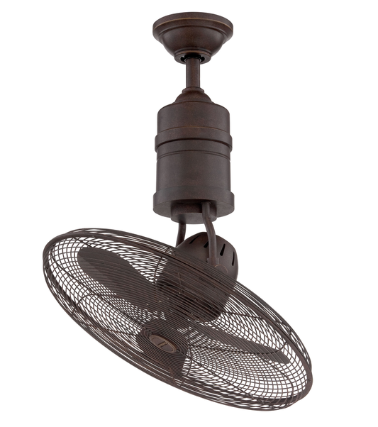 18" Bellows III Indoor/Outdoor (Damp) in Aged Bronze Textured w/ Aged Bronze Blades