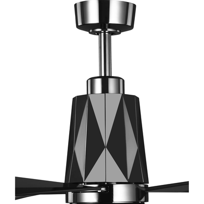 Bixby Collection 60" Indoor/Outdoor Four-Blade Black Chrome Ceiling Fan
