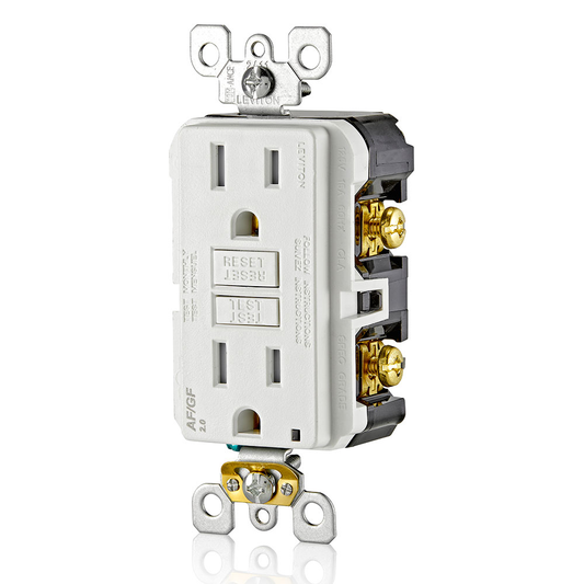 15 Amp, Self Test, Tamper-Resistant Dual-Function AFCI/GFCI Outlet with LED Indicator Light