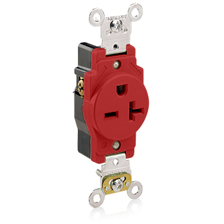 20 Amp Single Receptacle/Outlet, Industrial Grade, Self-Grounding