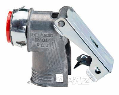 3/8" 90° Double Snap Lock BX Connector