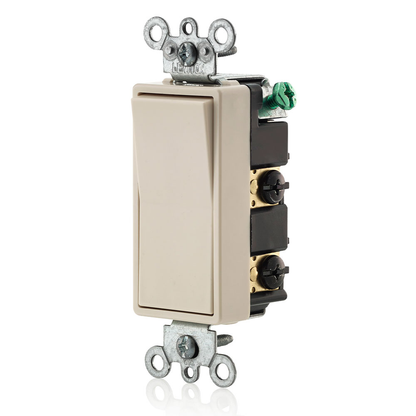 15 Amp Decora Rocker 4-Way Switch, Grounding, Light Almond