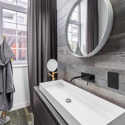 adorne® Graphite 1-Gang+ Screwless Wall Plate with Microban®