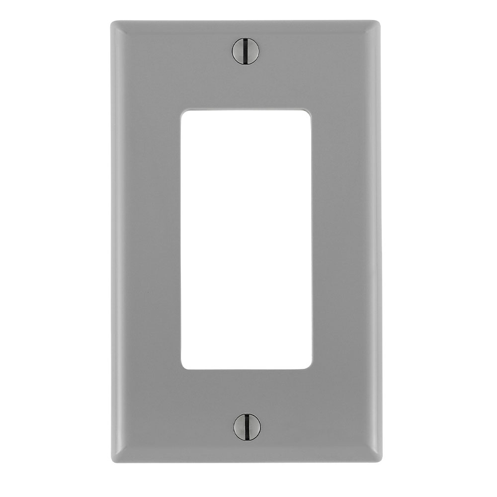 1-Gang Decora/GFCI Device Wallplate, Standard Size, Thermoplastic Nylon, Gray