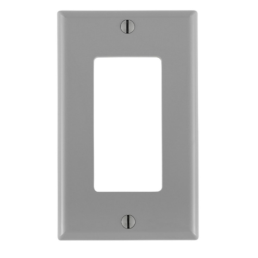 1-Gang Decora/GFCI Device Wallplate, Standard Size, Thermoplastic Nylon, Gray