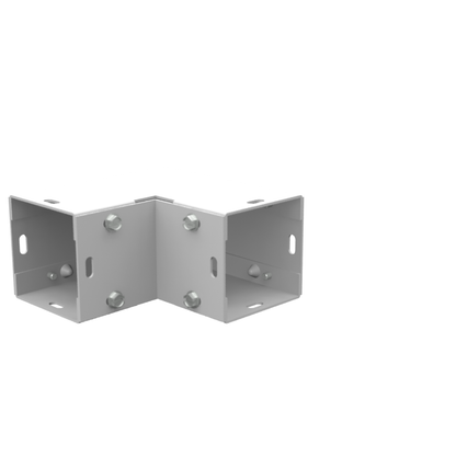 5.063x2.5x5.063 Wireway Elbow 90 Corner ANSI 61 Gray Steel