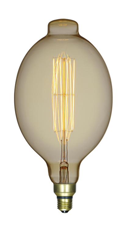 60 Watt BT56 Incandescent vintage style; Amber; 2000 Average rated hours; Medium Base; 120 Volt