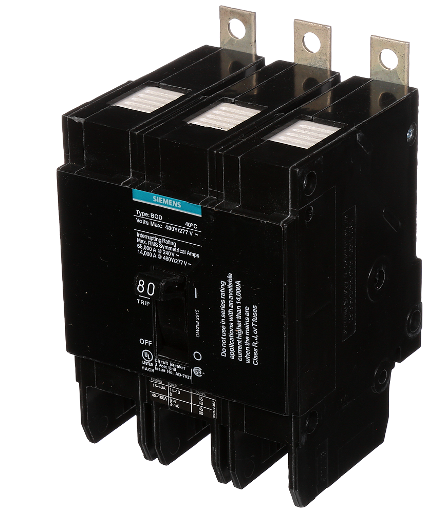 BREAKER BQD 3P 80A 480VAC 14KA