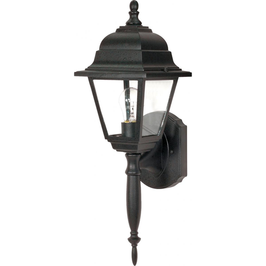Briton - 1 Light 18" Wall Lantern with Clear Seeded Glass - Textured Black Finish