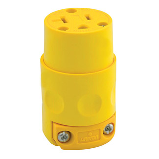 20 Amp, 125 Volt, NEMA 5-20R, 2P, 3W, Connector, Straight Blade, Commercial Grade, , Grounding, Yellow