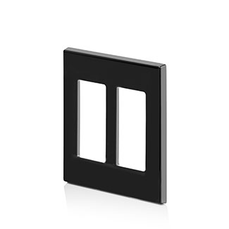 2-Gang Decora Plus Screwless Wallplate Polycarbonate, Black