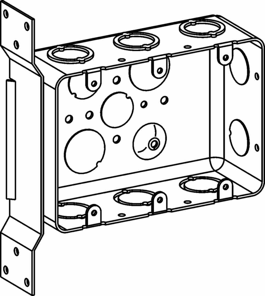 2-1/8" DEEP, 3-GANG DRAWN MULTIGANG HANDY BOX WITH FB BRACKET