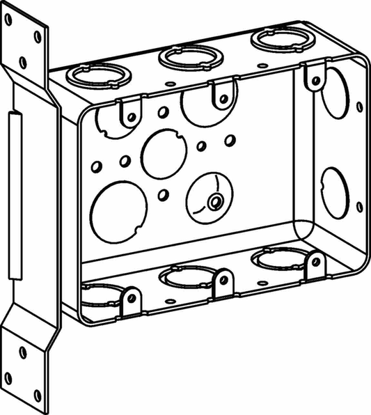 2-1/8" DEEP, 3-GANG DRAWN MULTIGANG HANDY BOX WITH FB BRACKET