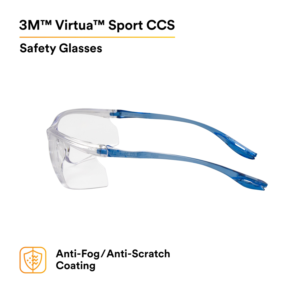 3M Virtua Sport CCS Protective Eyewear 11796-00000-20 Clear Anti-Fog Lens, 20 EA/Case