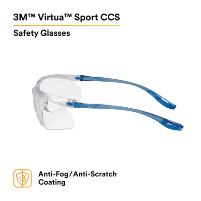 3M Virtua Sport CCS Protective Eyewear 11796-00000-20 Clear Anti-Fog Lens, 20 EA/Case