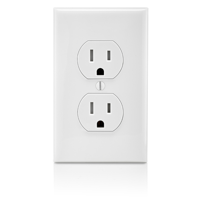 15 Amp Tamper-Resistant Duplex Outlet/Receptacle, Grounding, Light White