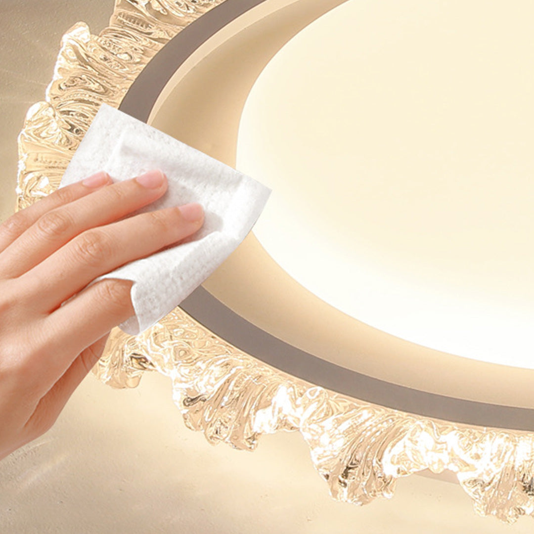 White Round LED Ceiling Light French Full Spectrum Ultra-Thin Flush Mount Light