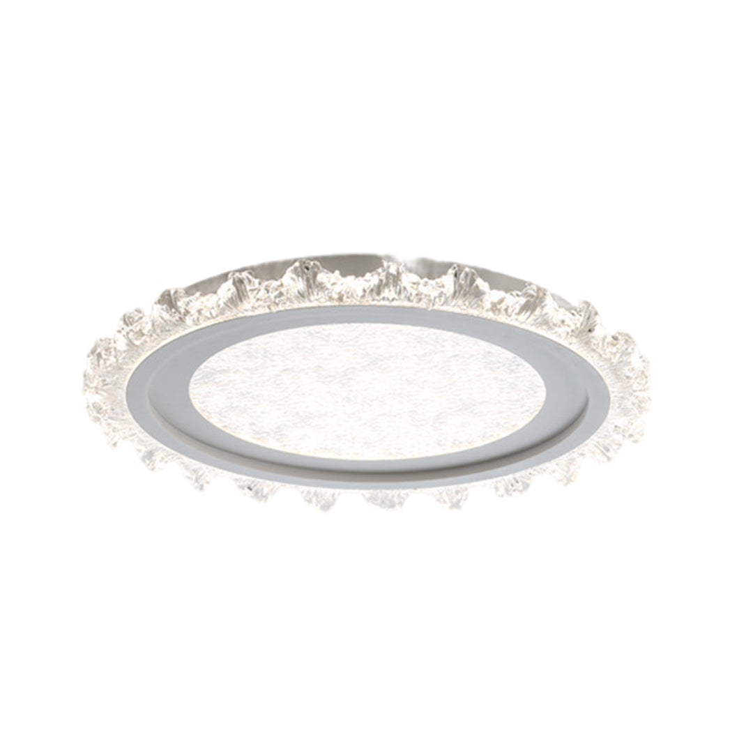 White Round LED Ceiling Light French Full Spectrum Ultra-Thin Flush Mount Light
