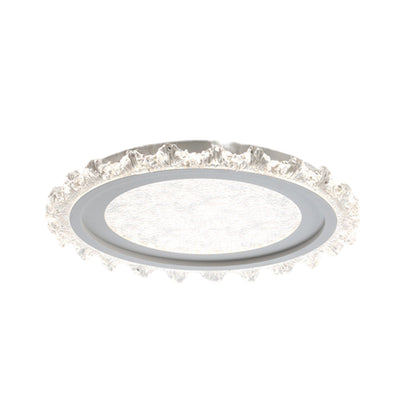 White Round LED Ceiling Light French Full Spectrum Ultra-Thin Flush Mount Light