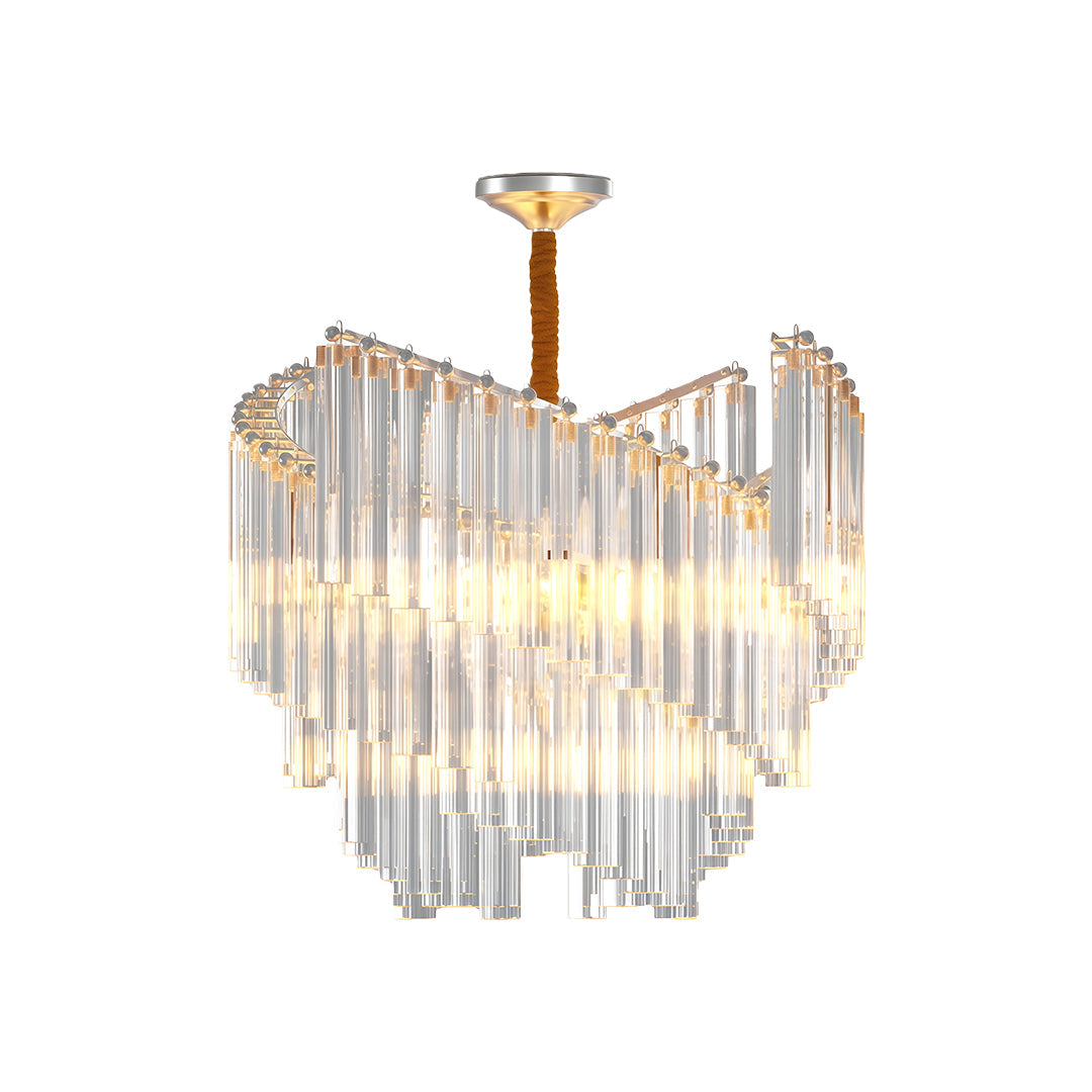 Vintage Crystal Chandeliers Full Copper Luxury Ceiling Light
