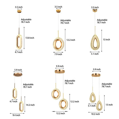 [Open-Box] Circle Water Drop Minimalist Three Step Dimming LED Modern Pendant Lights