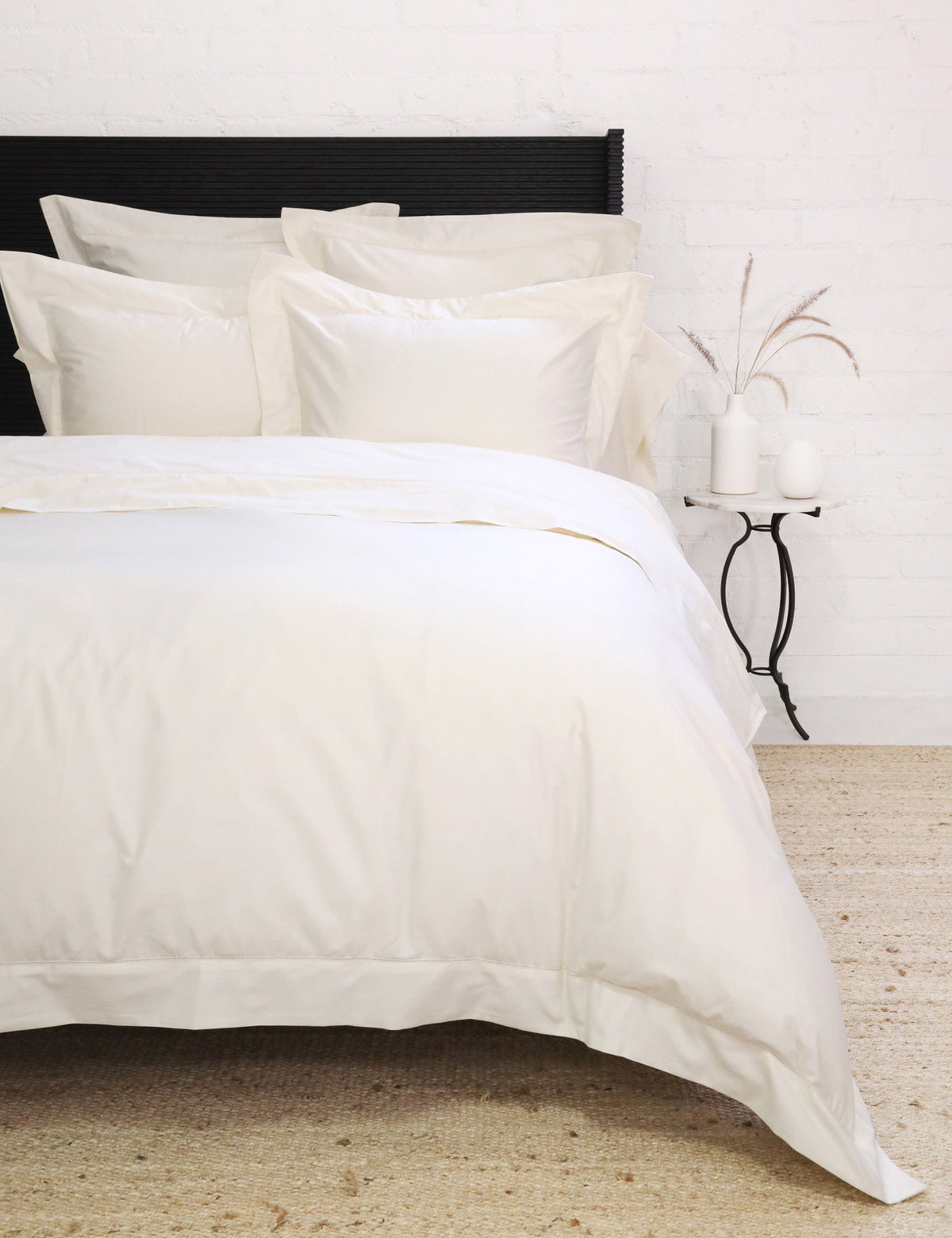 Classico Hemstitch Cotton Sateen Duvet Set by Pom Pom at Home