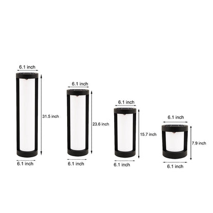 [Open-Box] Black Cylindrical LED Pathway Bollard Lights Solar and Wired Outdoor Lighting Solutions