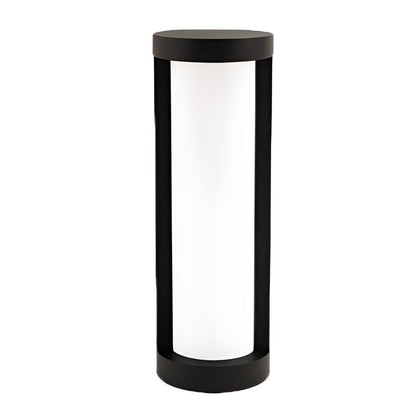 [Open-Box] Black Cylindrical LED Pathway Bollard Lights Solar and Wired Outdoor Lighting Solutions