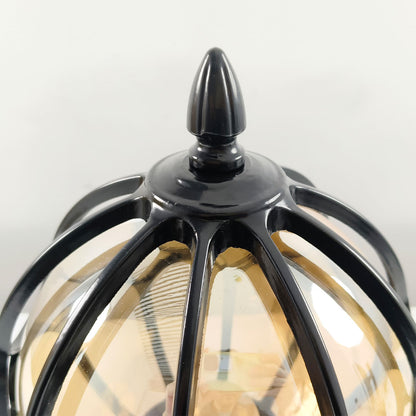 [Open-Box]Outdoor Globe Pillar Lights Retro Glass Globe Copper Fence Post Light