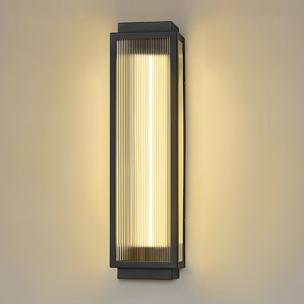 [Open-Box]Rectangular Strip Waterproof LED Black Modern Outdoor Wall Lights