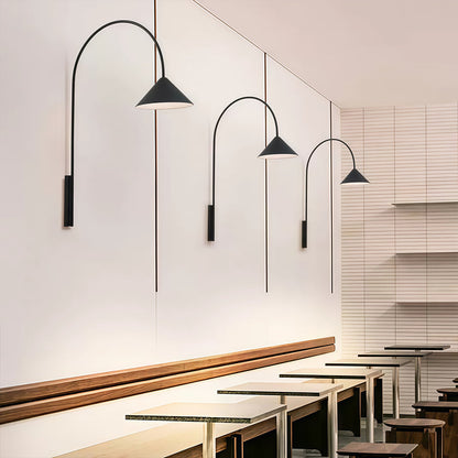 Wall Arm Light Creative Black Long Rod Decorative Iron Art Lamp