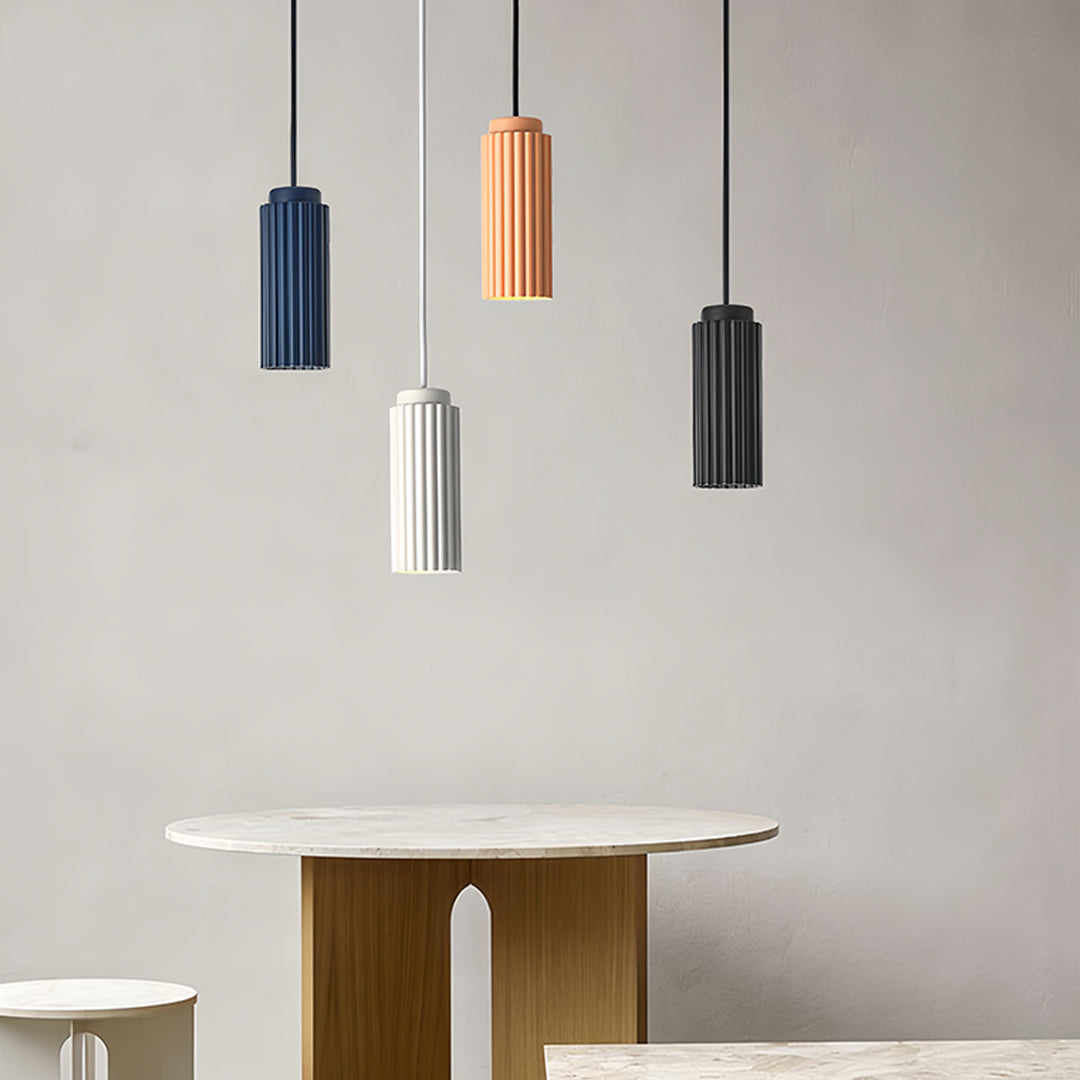 White Metal Pendants Light Nordic Style Solid Color Ceiling Lamp