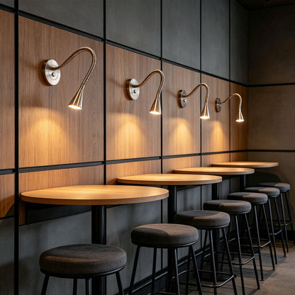 Wall Light with Swing Arm LED Rotatable Flexible Tube Light