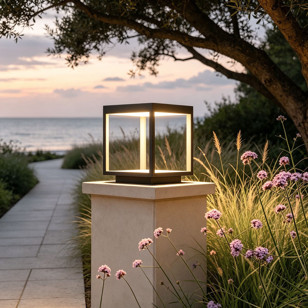 [Open-Box]Concrete Pillar Lights Modern Open-Frame Square LED Light