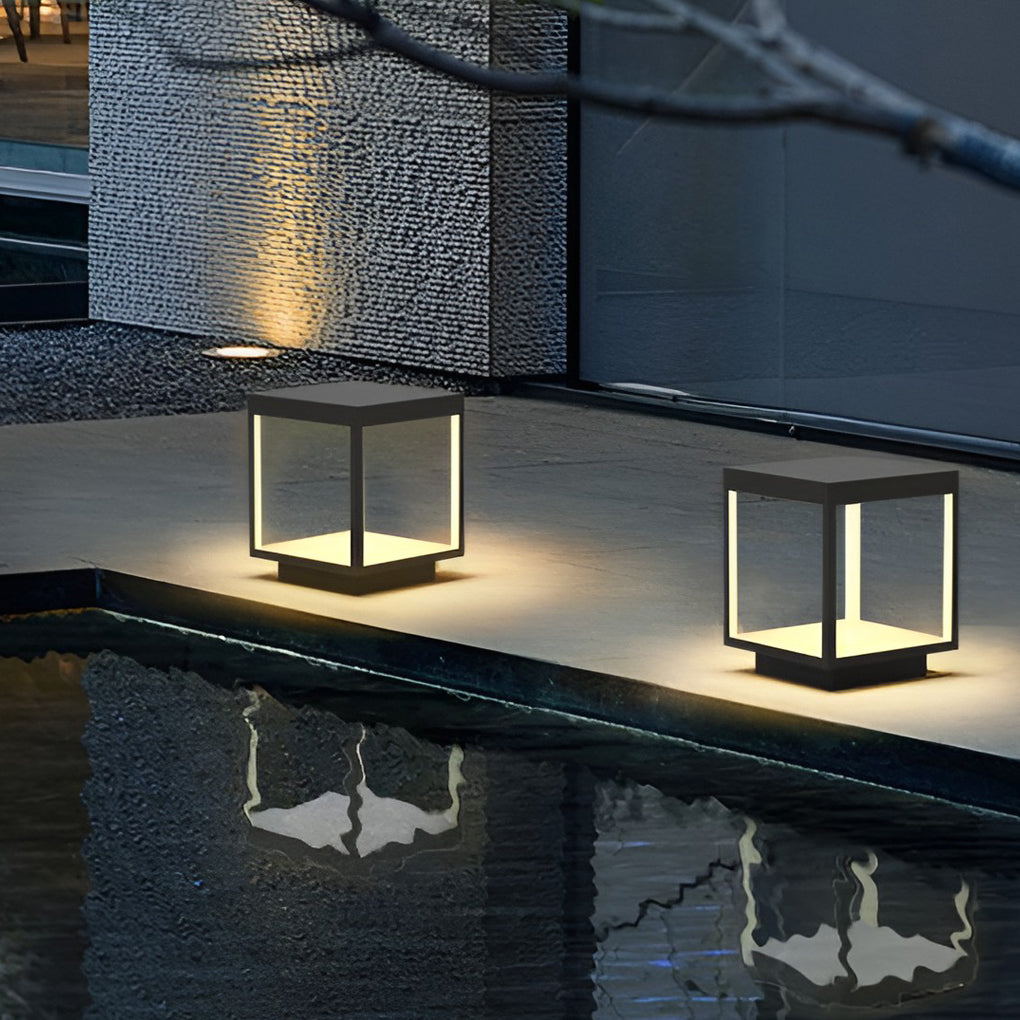 [Open-Box]Concrete Pillar Lights Modern Open-Frame Square LED Light