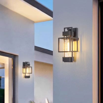 Waterproof Iron Art Black Outdoor Sconces Vintage Style