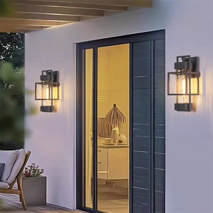 Waterproof Iron Art Black Outdoor Sconces Vintage Style