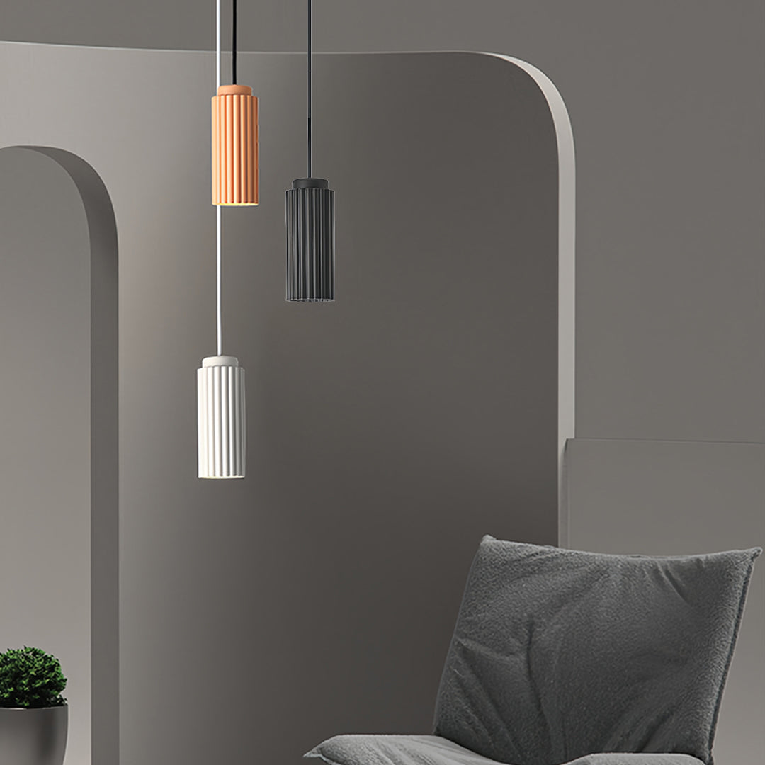 White Metal Pendants Light Nordic Style Solid Color Ceiling Lamp