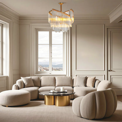 Vintage Crystal Chandeliers Full Copper Luxury Ceiling Light