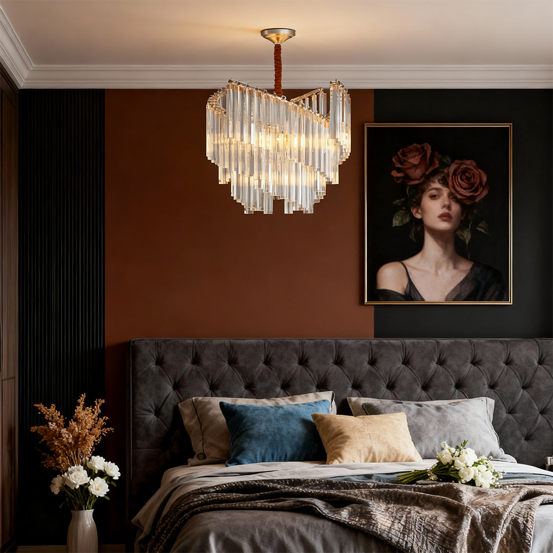 Vintage Crystal Chandeliers Full Copper Luxury Ceiling Light