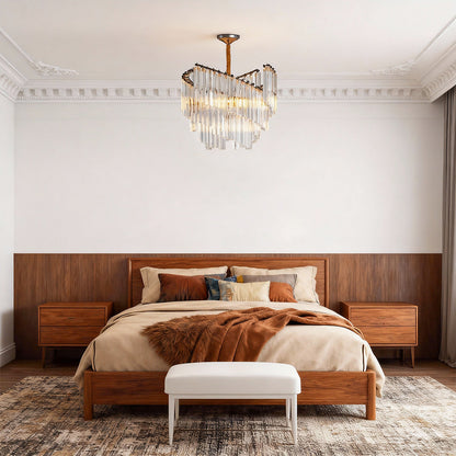 Vintage Crystal Chandeliers Full Copper Luxury Ceiling Light