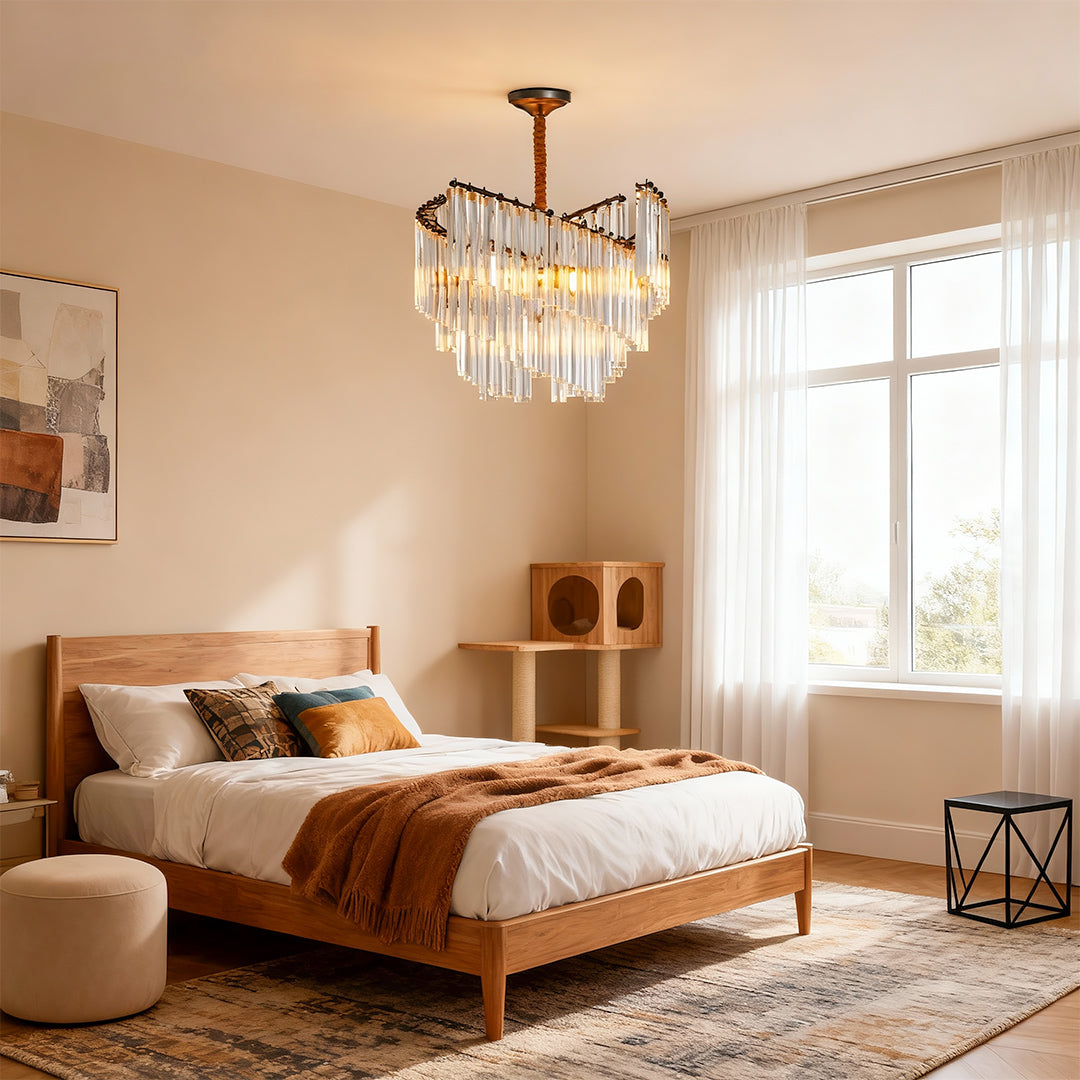 Vintage Crystal Chandeliers Full Copper Luxury Ceiling Light