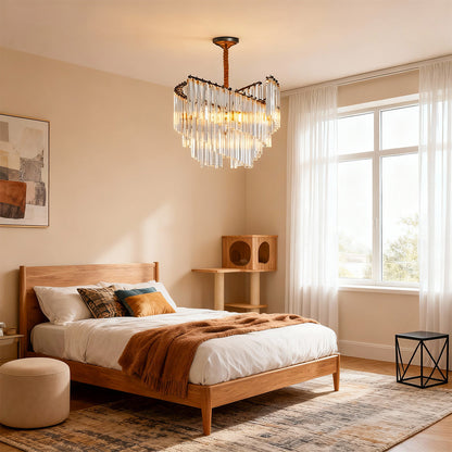 Vintage Crystal Chandeliers Full Copper Luxury Ceiling Light