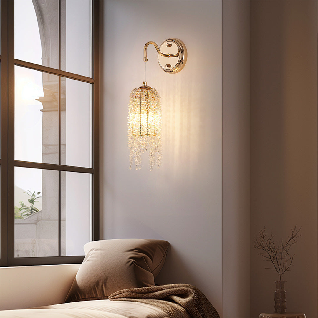 Wall Lights with Crystals Glam Gold Finish Luxury Lamp