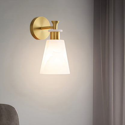Wall Sconce LED Light Minimalist Luxury Brass Marble Lamp