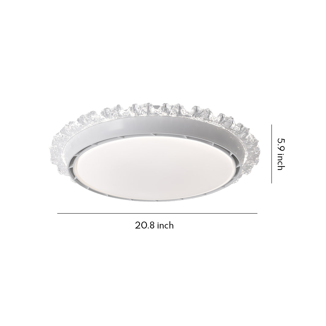White Ceiling Fan with Light Minimalist Bladeless Fan Lamp
