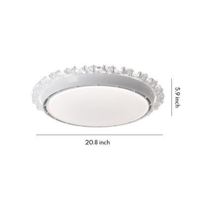 White Ceiling Fan with Light Minimalist Bladeless Fan Lamp